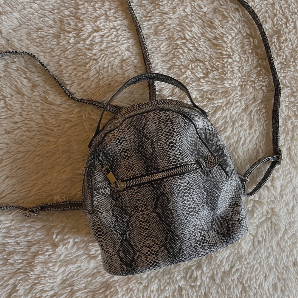 Snake skin mini backpack purse